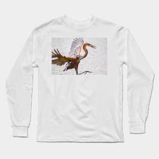 Giant Heron with Fish - Krüger National Park, South Africa Long Sleeve T-Shirt